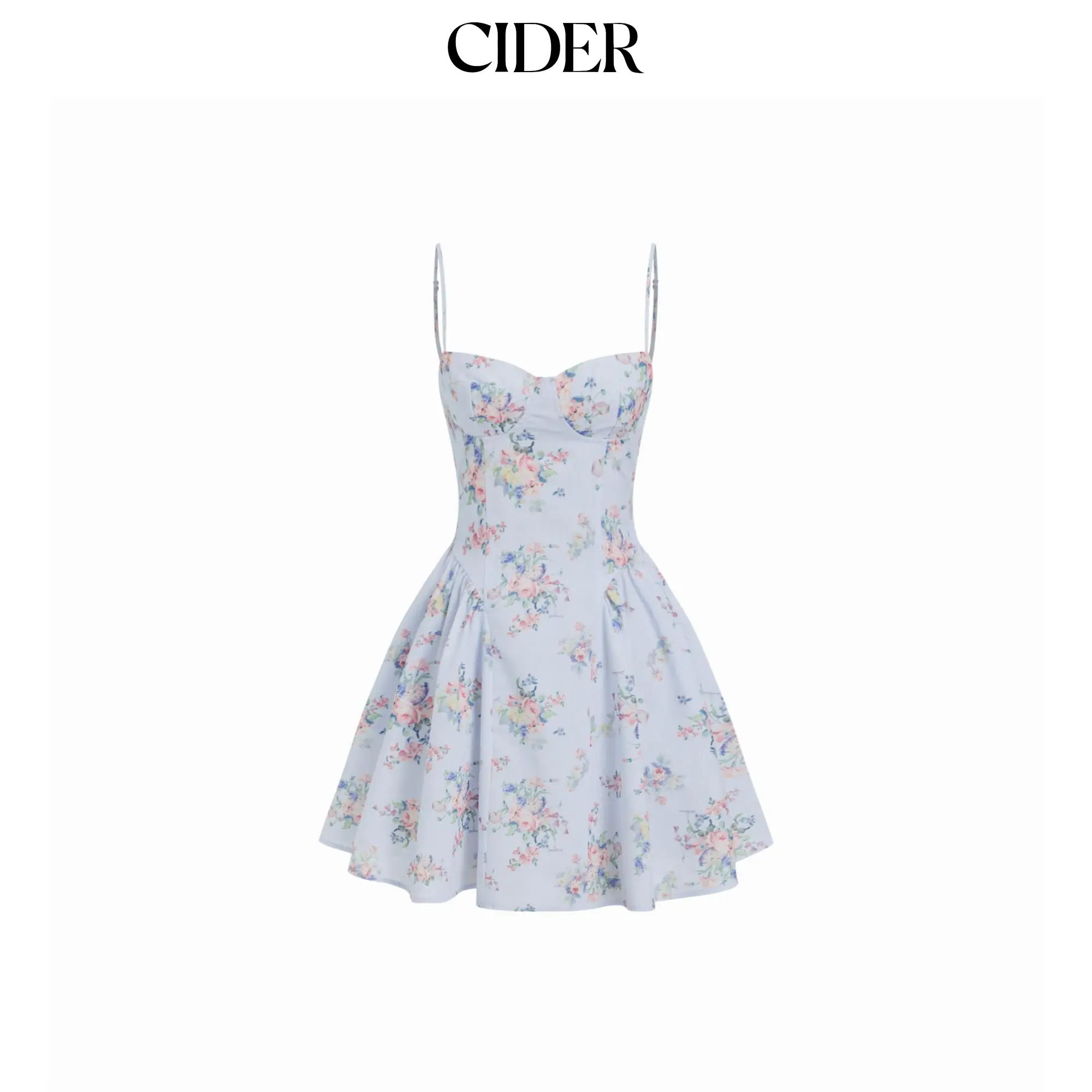 Cider Floral Sweetheart Neck High Rise Corset A-line Mini Dress