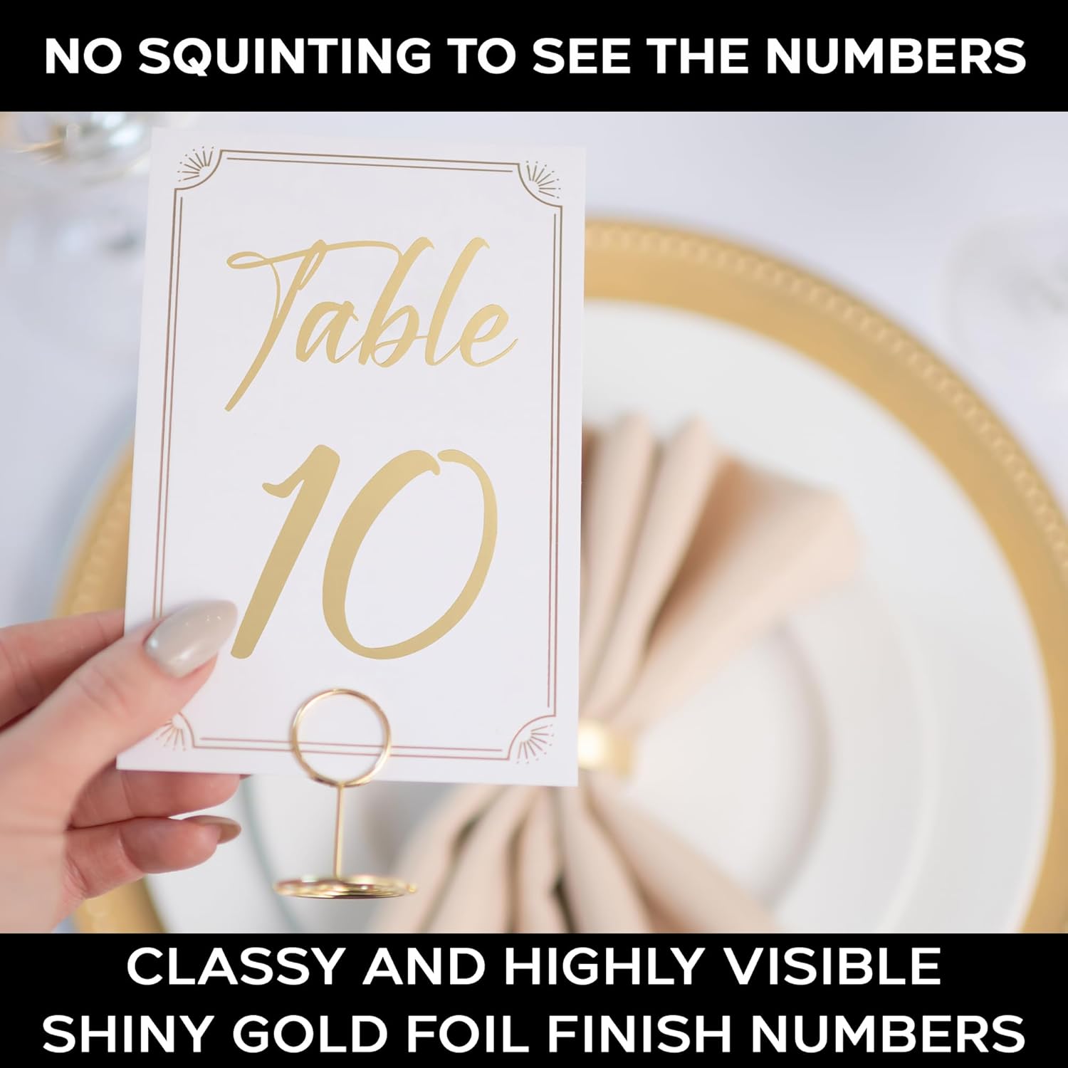 Table Numbers 1-30 With  Table Card & Holders - Elegant 4 x 6 Inch Place Seating Sign for Wedding Reception, Restaurant, Anniversary, Birthday Party