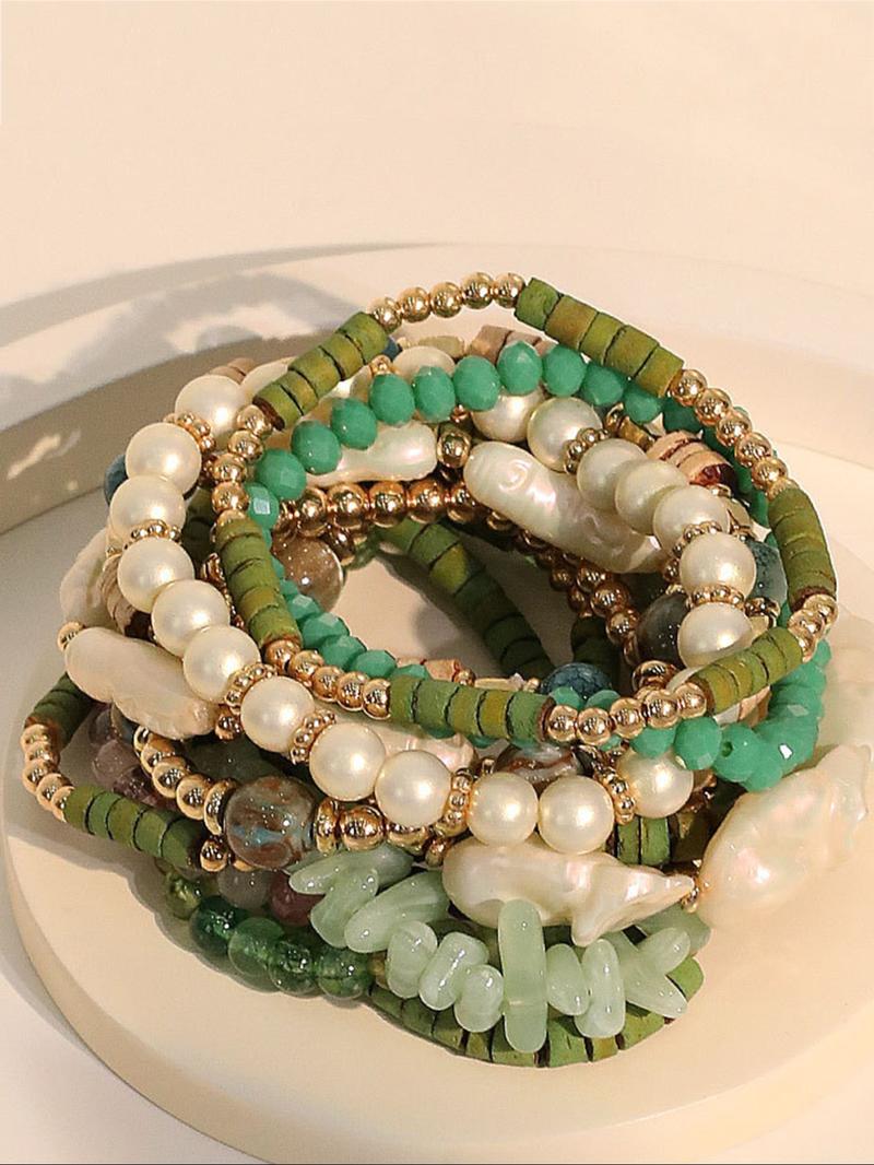 Boho Style Beaded Bracelet, Fashion Colorful Beaded Bracelet for Women & Girls, Casual Trendy Accessories for Party, Daily Clothing Decor