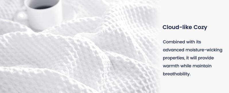 PHF 100% Cotton Waffle Weave Blanket, Lightweight Washed Soft Breathable Blanket Perfect for All Seasons, Stylish Blanket, Great Blanket Layer for Couch Bed Home Decor, Gift Idea