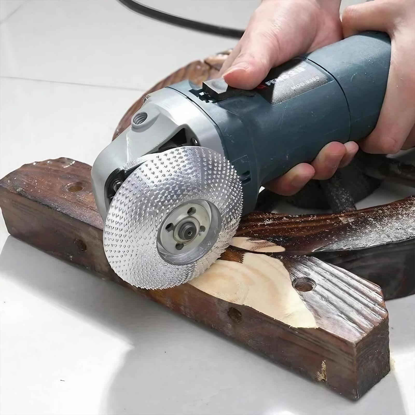 Professional Wood Carving Disc, High-Precision Angle Grinder Attachment, Multi-Function Sharpening & Cutting Tool for Wood Shaping, Durable Milling Sanding Disc with Adapter, Efficient Woodworking Accessory