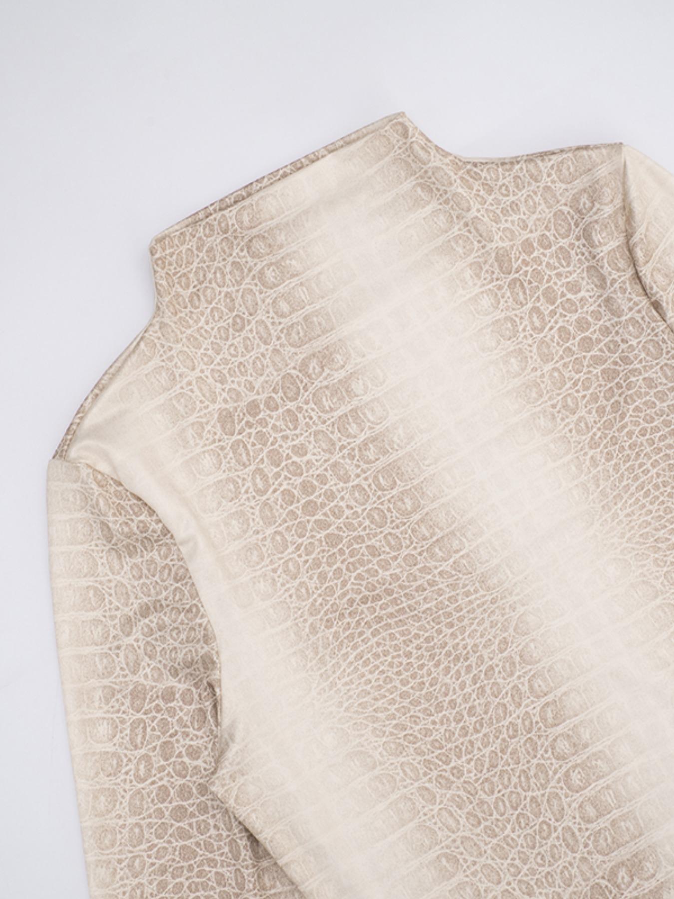 Women's Fashion Elegant Snake-Print Long-Sleeve Dress, Comfortable Casual Spring & Fall Wear, Perfect for Daily Use, Work and Vacation