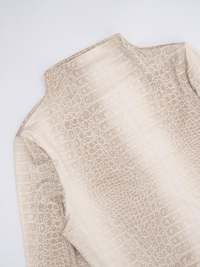 Women's Fashion Elegant Snake-Print Long-Sleeve Dress, Comfortable Casual Spring & Fall Wear, Perfect for Daily Use, Work and Vacation