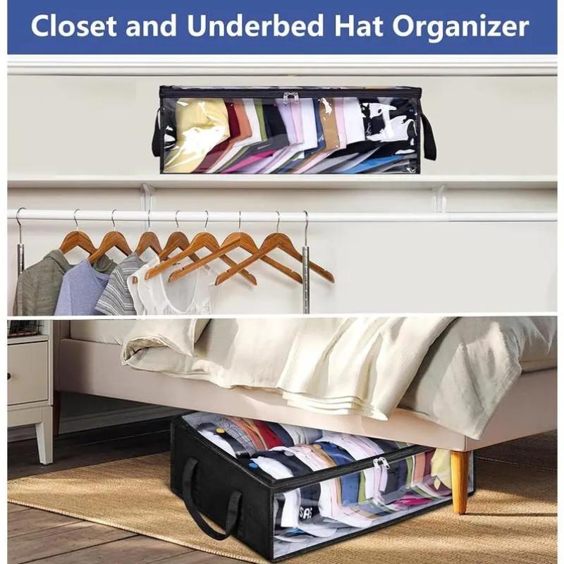 Wide Brim Hat Storage Rack, Baseball Cap Organizer, Large Capacity Hat Hanger, Closet Hat Holder, Holds Up to 40 Hats, Hat Storage Bag