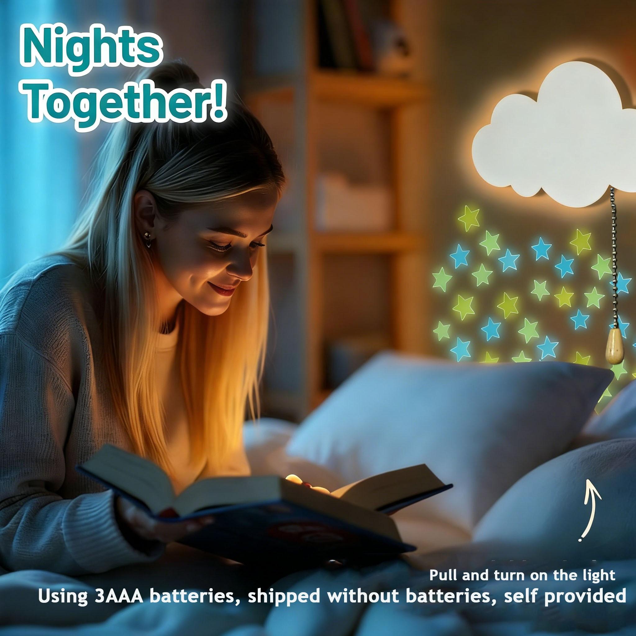 LED Floating Wall Light, Star Moon Butterfly Cloud Options, Battery Powered Hanging Night Lamp, Soft Glow, Easy Installation, Indoor Wall Light, Butterfly Led Lights, Indoor Decoration Lamp, Home Decoration Lamp, Wall Decor Lighting