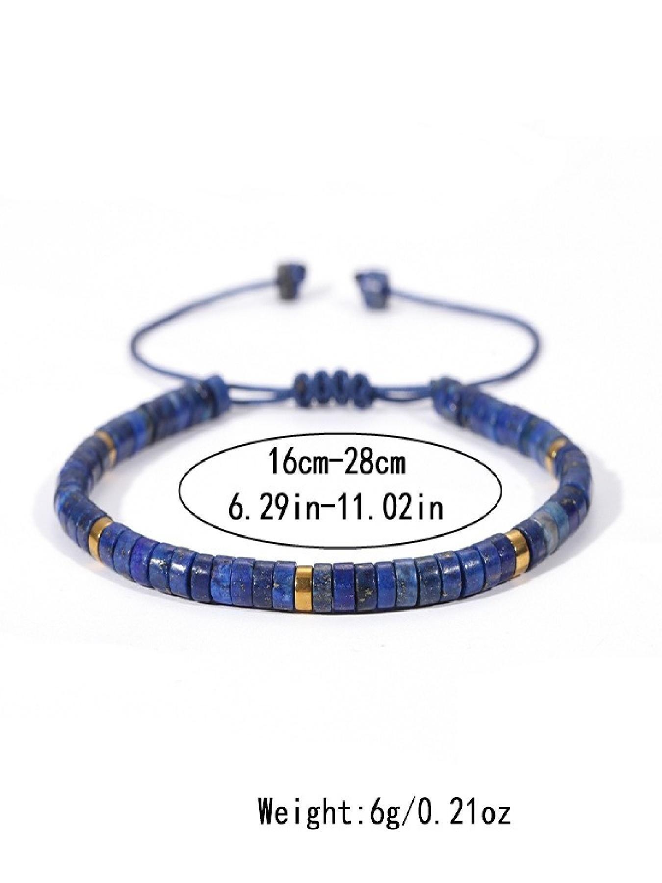 Lapis Lazuli Straight Cut Bracelet, New Traditional Zen Style, Natural Stone for Wealth and Career, Daily Wear for Professionals