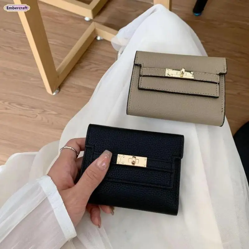 Women's Minimalist Mini Bifold RFID Blocking Wallet - Slim Vegan PU Leather Pocket Fit Card Holder with Dual Closure, Zipper Pouch, Slim Profile, Travel Safe for Camping Hiking & Everyday Use
