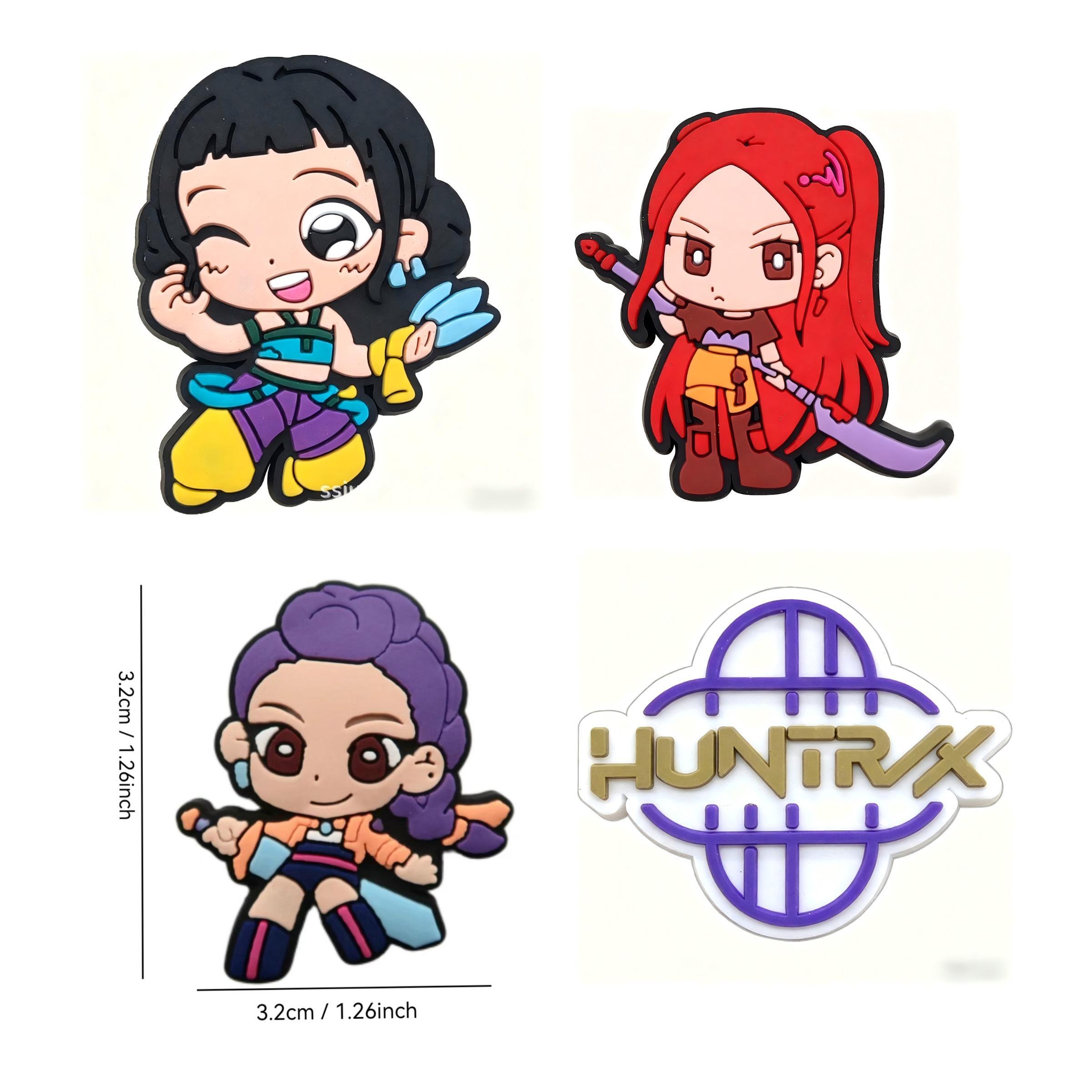 Unisex K-Pop Shoe Charms & Decorations, PVC Material, Perfect for Christmas Parties, Versatile Footwear Accessories