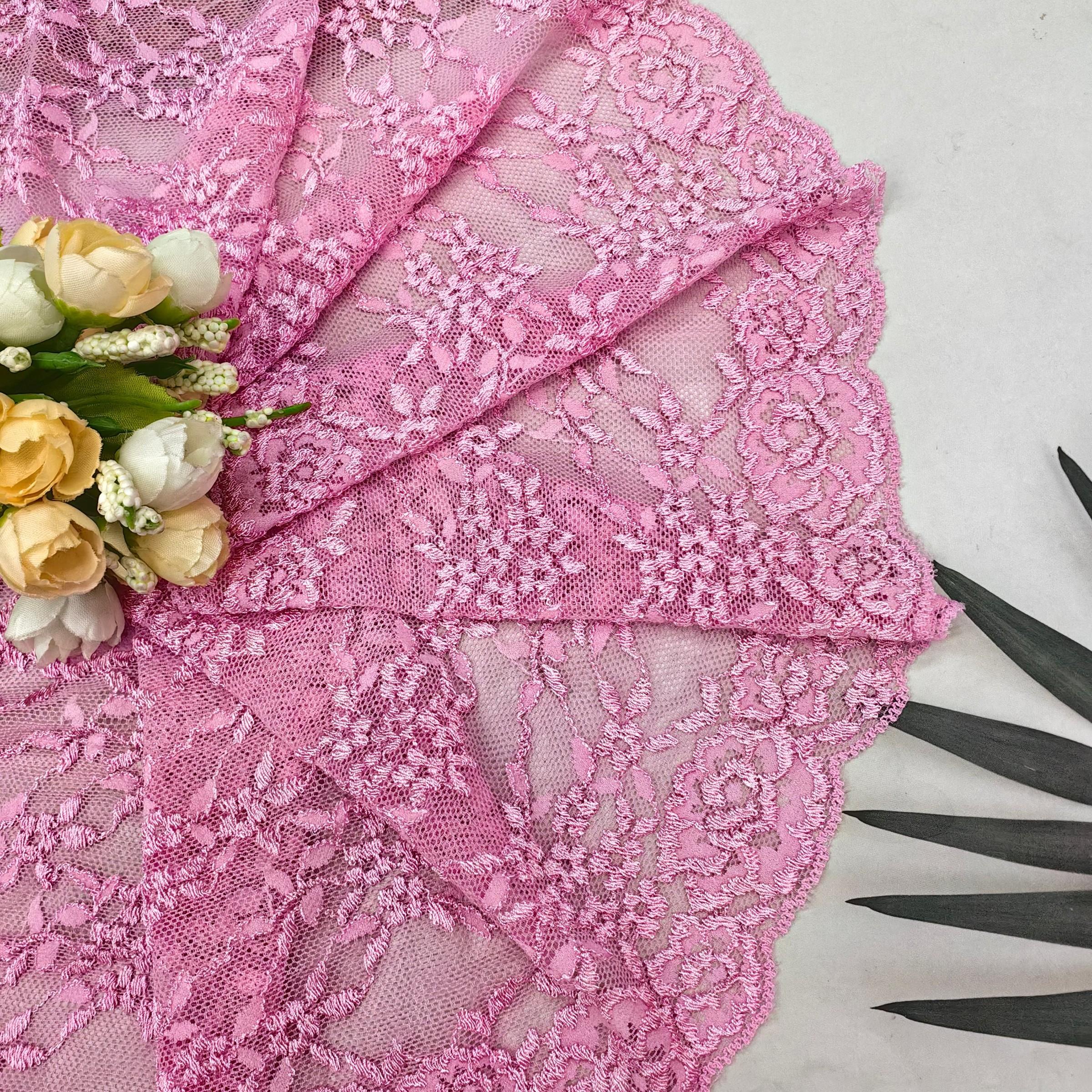 Soft Elastic Lace Trim, 95cm/1pc Dusty, Breathable Fabric for Clothing, Dresses, Lingerie, Wedding Gowns, Home Decor