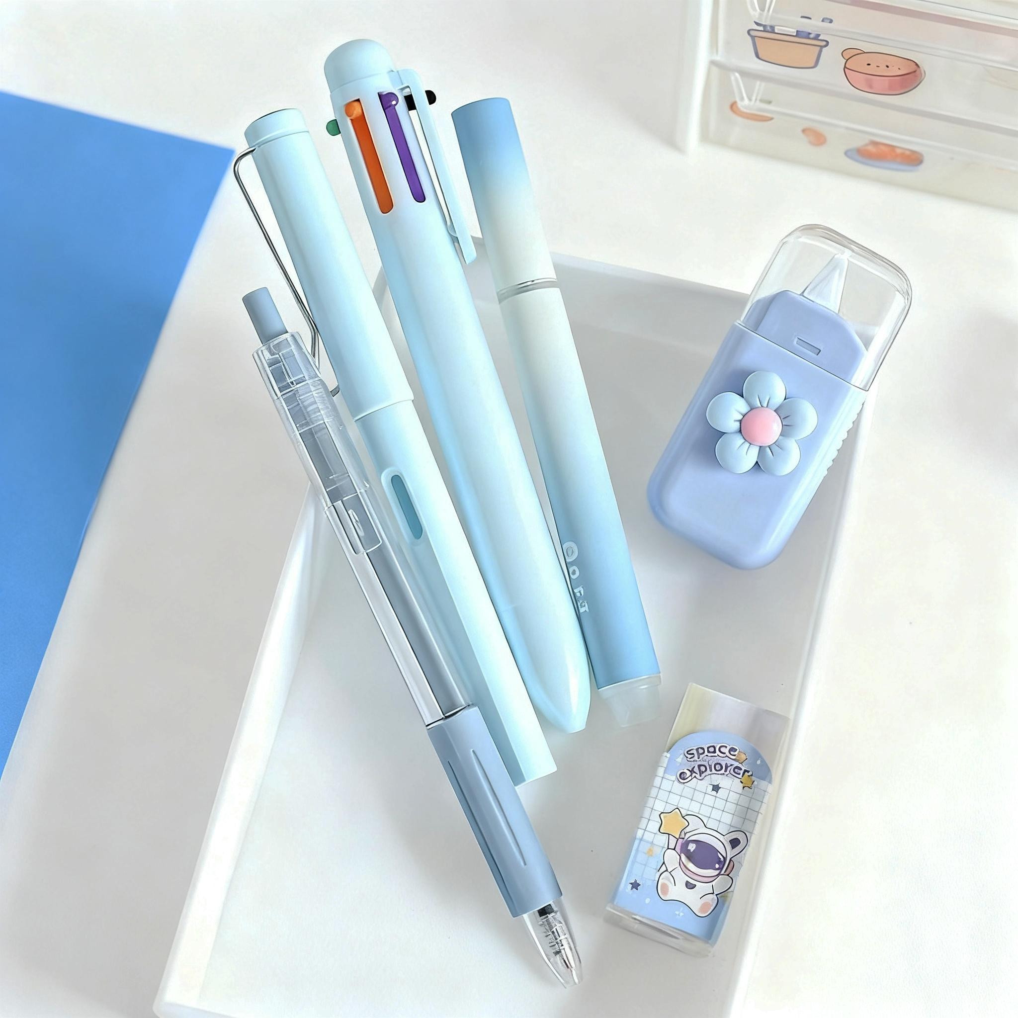 6/12/18 Pcs Stationery Set, Includes Neutral Pens, Erasers, Six-Color Ballpoint Pens, Multifunctional Writing Tools, Ballpen Set, Perfect Office & Study Supplies for Christmas gift