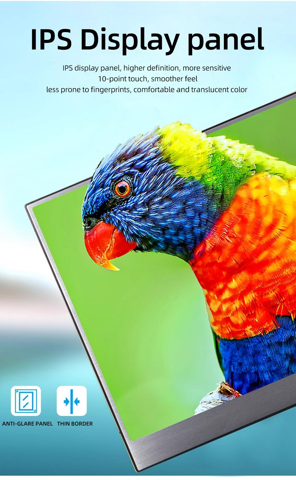 15.6 Inch Fhd Touch Portable Monitor, 100% Srgb Compatible with Ps5/switch, Includes Smart Protective Case, Ideal for Gaming and Work