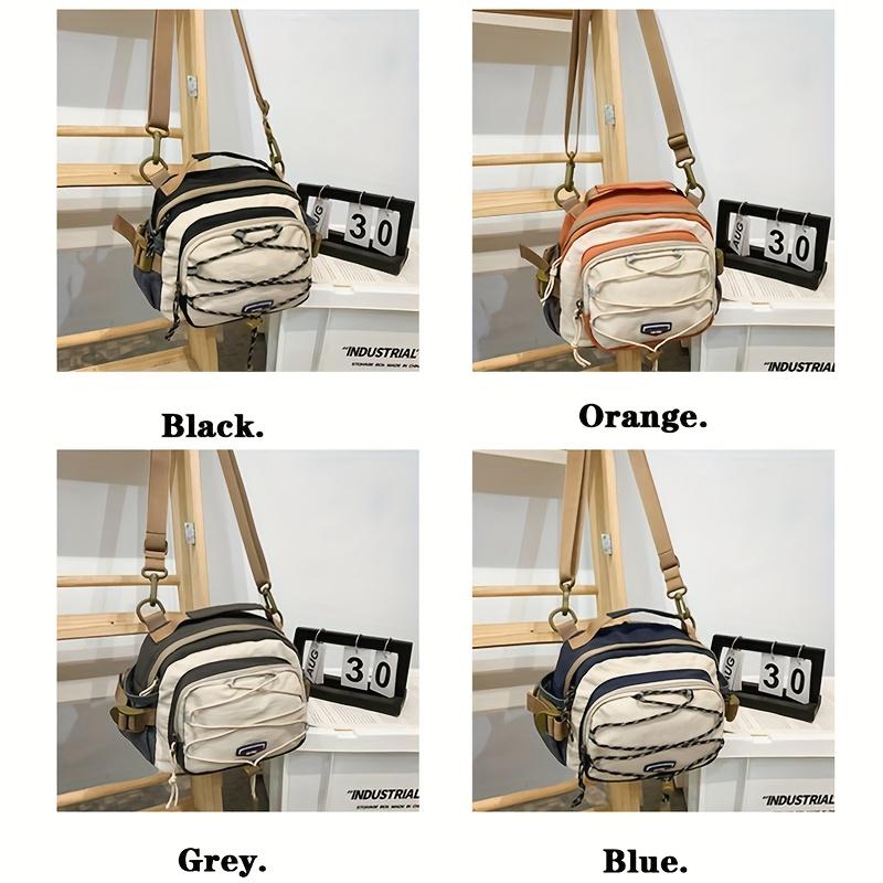 Color-Block Travel Backpack, Women's Multi-Functional Multi-Pocket Drawstring Bag, Unisex Luggage for Middle School Students, Draw String Bag