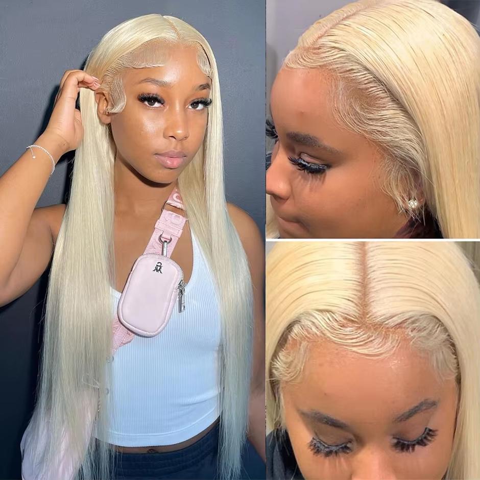 YAWAWE Hair 6x4 Glueless Wigs Honey Blonde Straight HD Lace Frontal Wigs Human Hair 180% Brazilian 613 Colored Straight Lace Closure Wigs For Women