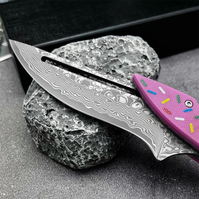 High Craftsmanship Special Folding Knife, Damascus Steel Blade, G10 Handle, Outdoor Multi-Functional Wear-Resistant Tool, Folding Multitool