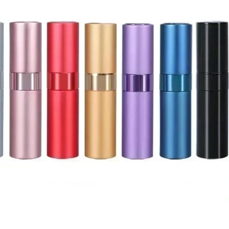 5ML Mini Aluminum Perfume Bottle, Refillable Spray Bottle, Rotating Extendable Nozzle, Empty Cosmetic Dispenser, Ideal for Fragrances