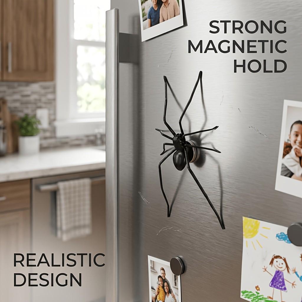 1pc Large Spider Shaped Fridge Magnet, Prank Scary Fun Magnetic Decor Design Suitable for Kitchen Office Whiteboard Storage Cabinet Multi-Scene Arrangement Easy Placement