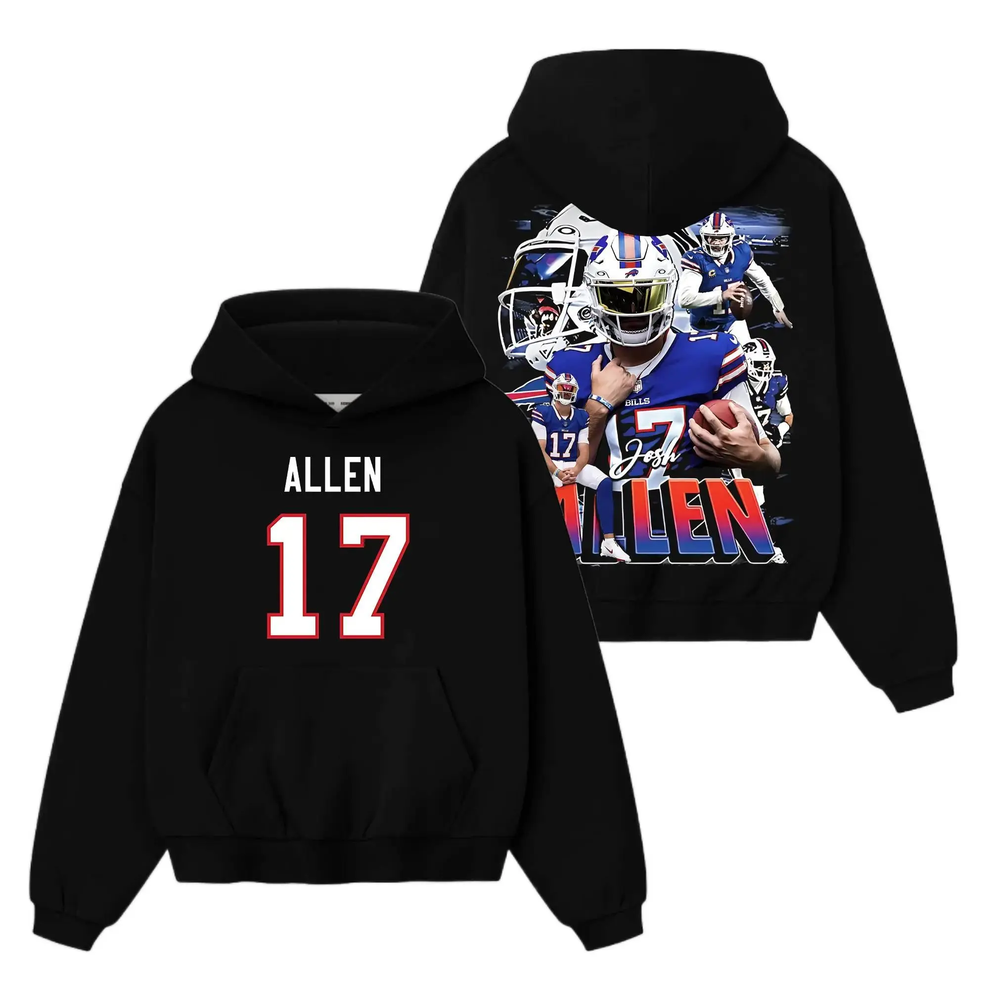 [Sale Up To 50%] Unisex Josh Allen 17 'The Winter Soldier' For Bills Mafia Cotton Hoodie Sweatshirt T-Shirt (Made In US), Bills Football Fans Outfit, Bills Mafia Game Day Outfits, Gift For Football Fans, Football Graphic Hoodie
