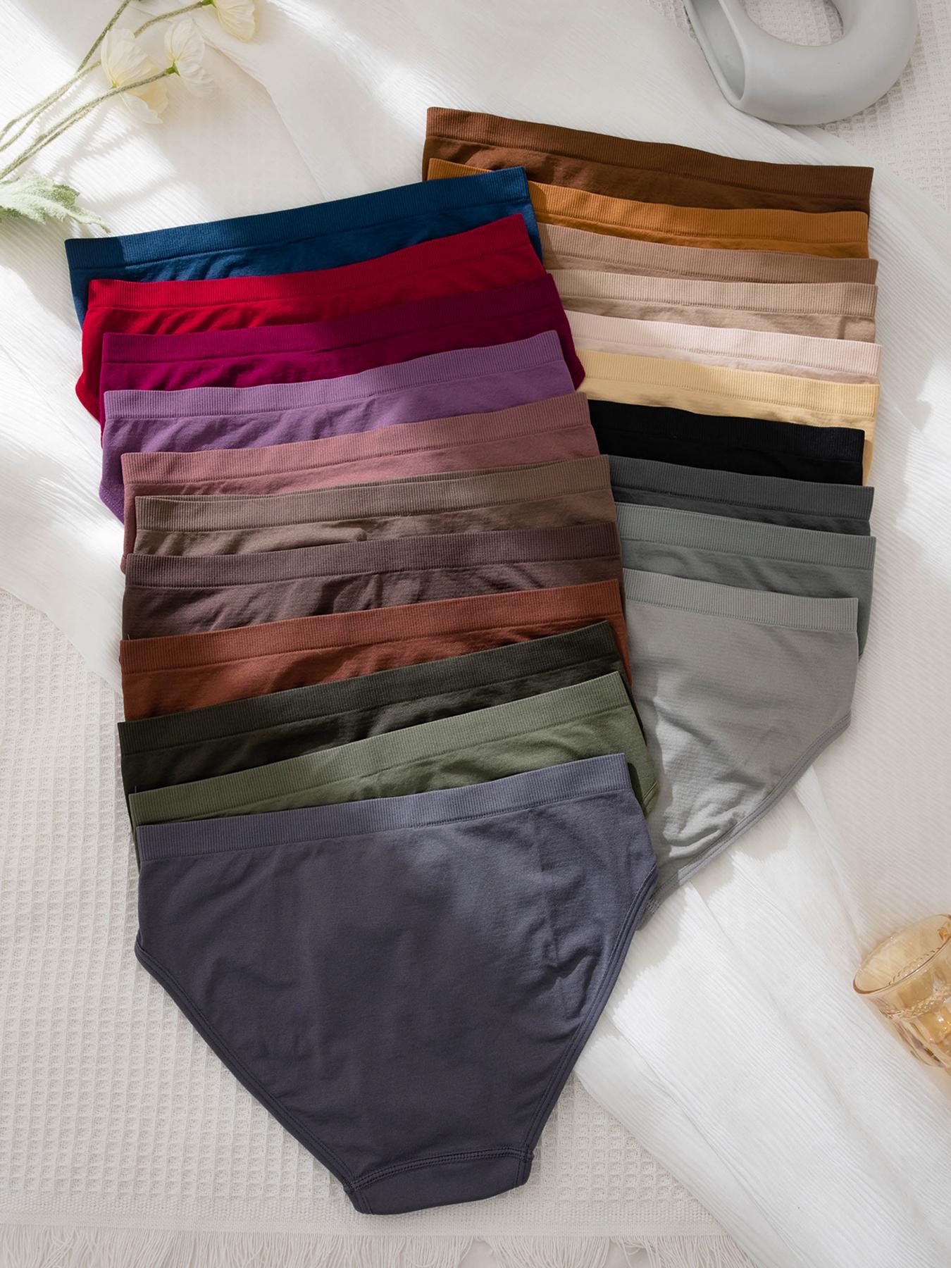 Women's Solid Color Brief, Elegant Soft Comfy Breathable Panty for Daily Wear, Underwear for All Seasons, Womenswear, Casual Comfy Panty, Soft Comfy Panties, Seamless Panties, Minimalist Soft Panties, Soft Breathable Knicker, Seamless Panties Set