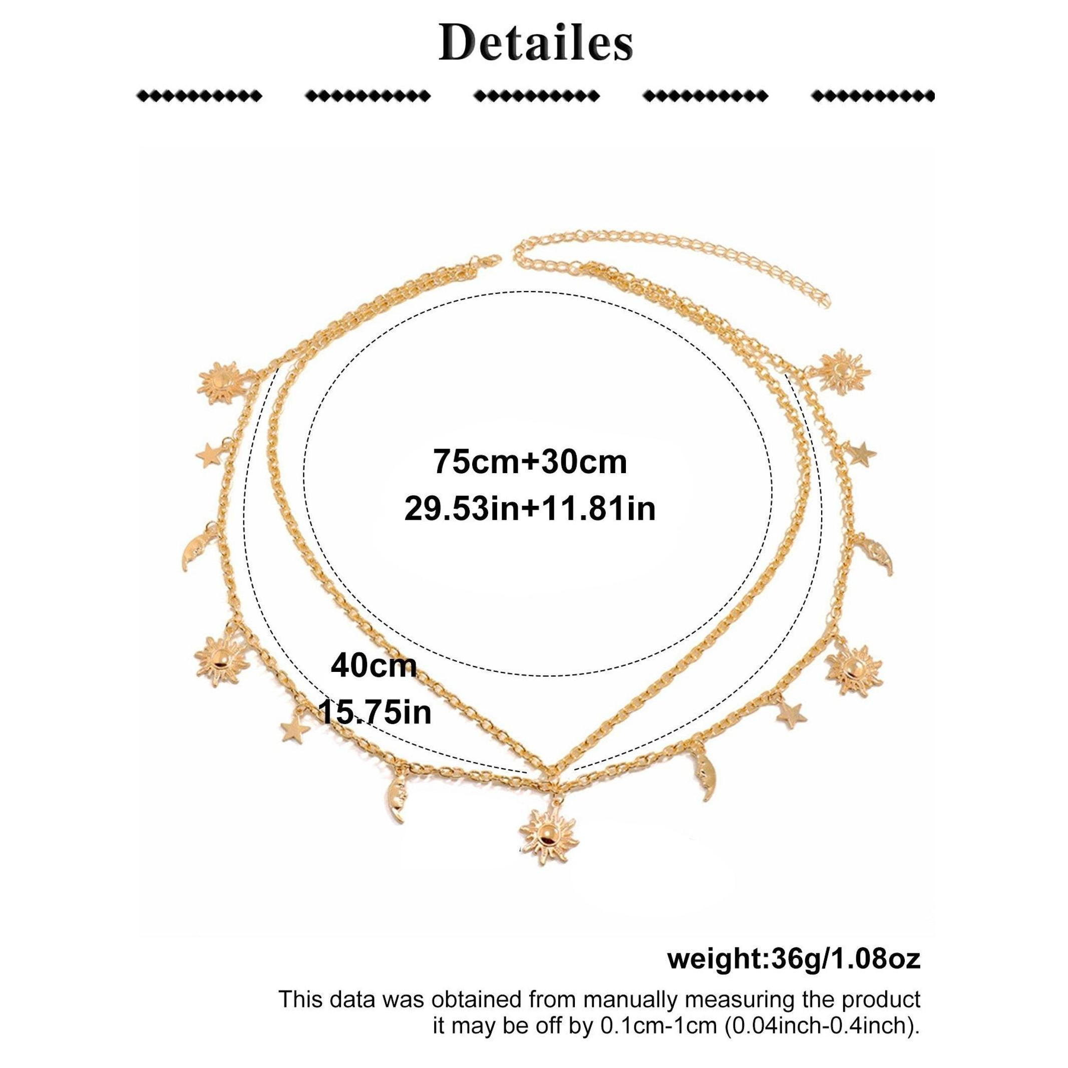 Gold Chain Belt, Bling Chain, for Women Plus Size Gold Waist Chains Metal Sun Moon Layered Body Chain Jewelry for Women Belly Belts Dress Pirate Costume Accessories African Waist Jewelry Body Jewellery