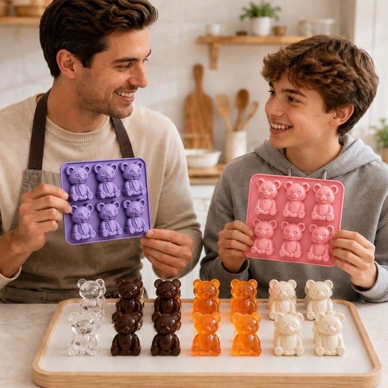 Creative Six-Piece Silicone Mold, Mickey Mouse 6.8 Inch Baking Mold, Non-Stick, Easy to Remove and Clean, Ideal for Parties and Business Use
