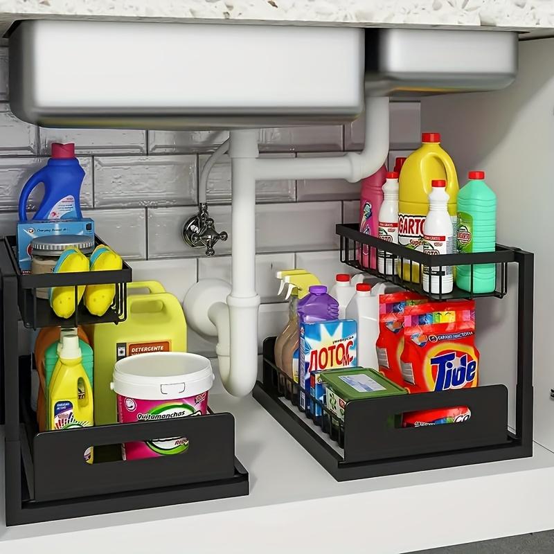 2-Tier Pull Out Under Sink Cabinet Organizer, Storage Shelf for Kitchen Sink & Bathroom Vanity Cabinet