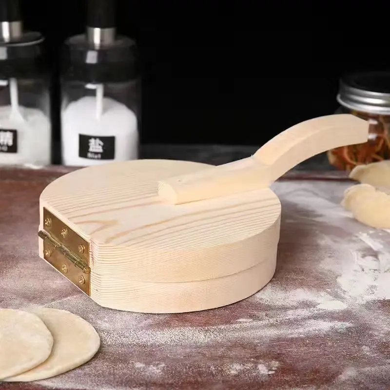 Wooden Dumpling Wrapper Press, Rice Dumpling & Rice Cake Skin Mold, Manual Dough Presser, Household Kitchen Dumpling Making Tool