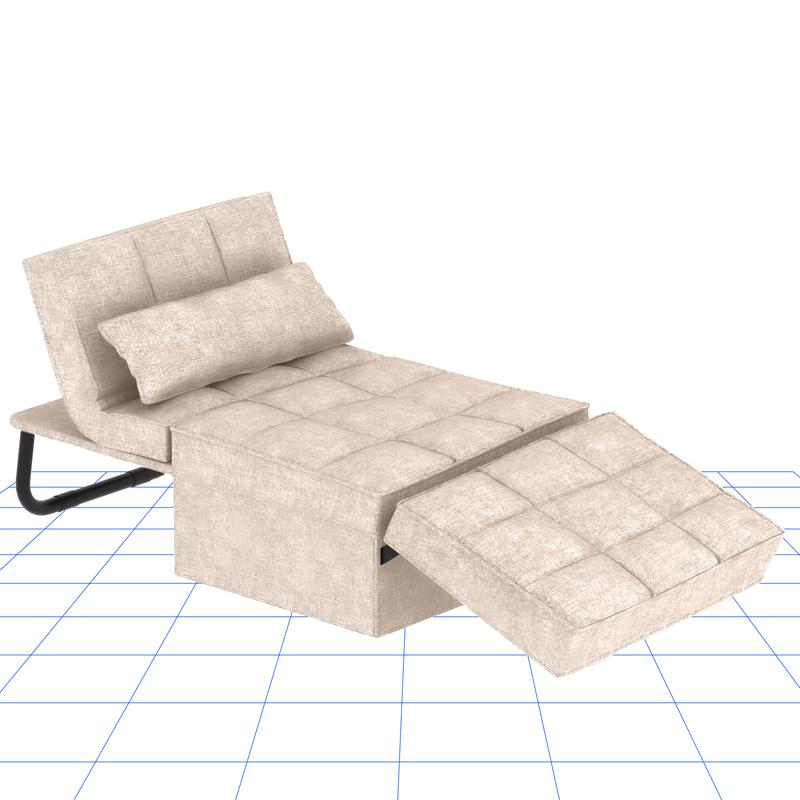 【TikTokShopfalldealsforyou】FlexiSpot Convertible Sleeper Chair Sofa Bed, 75 inches, with 5-Level Adjustable Backrest, Folding Ottoman Bed Sofa for Living Room, Apartment, Office - Grey