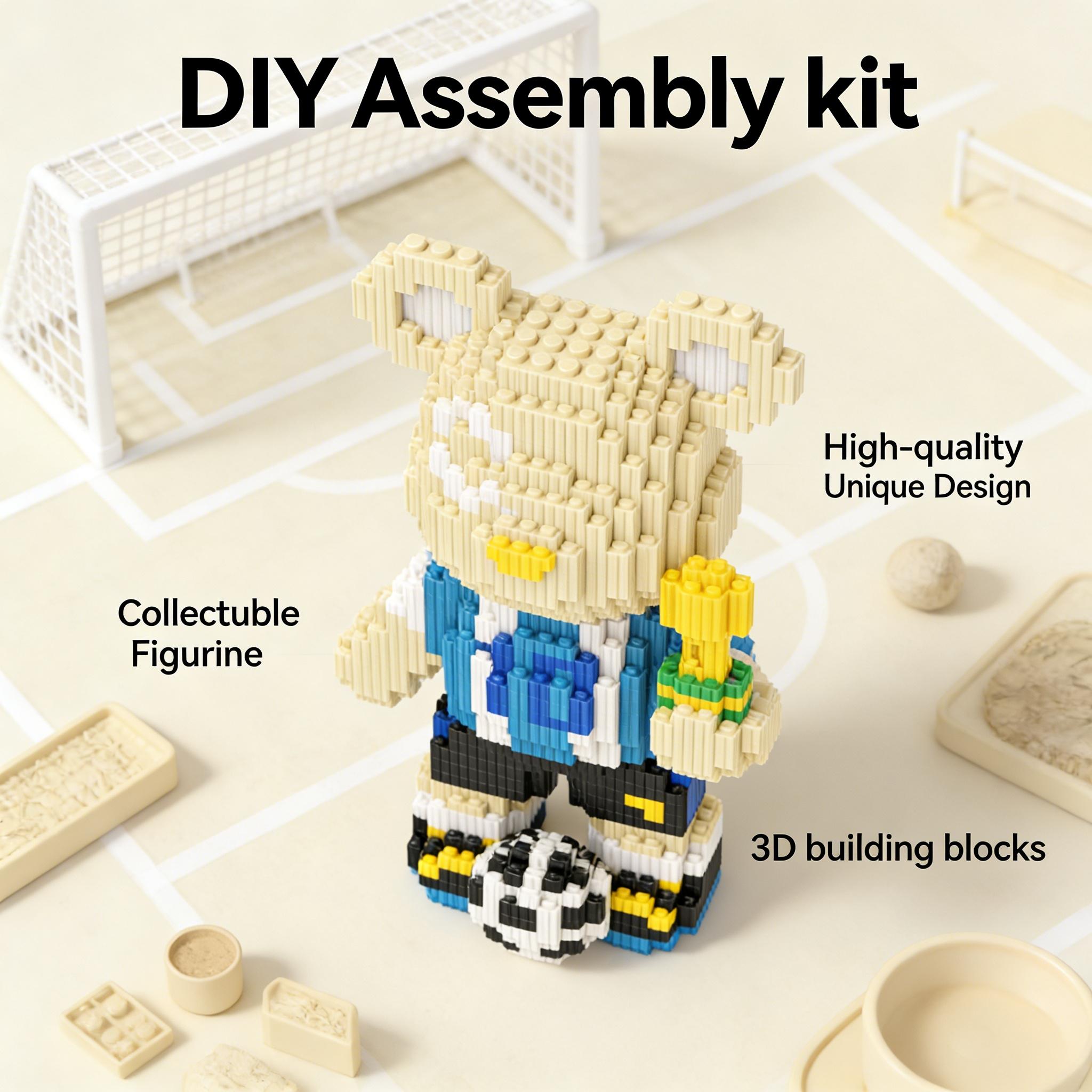 10 Championship Bear 3D Puzzle Building Blocks, Home Office Decor, Party Decoration, Ideal Moving Gift, Handmade Craft, Collectible Statue