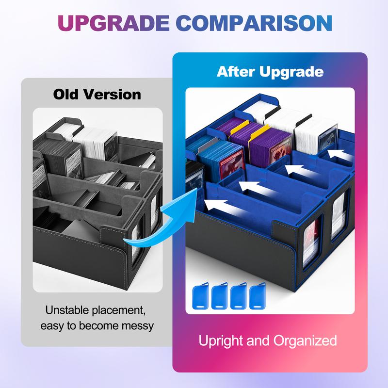 Trading Card Storage Box 2400+ Capacity – MTG Commander Deck Box with 24 Colorful Divider Tabs – TCG Card Holder for PTCG, Sports, Football & Baseball Cards Trading Card Storage Box 2400+ Capacity – MTG Commander Deck Box with 24 Colorful Divider Tabs – TCG Card Holder for PTCG, Sports, Football & Baseball Cards
