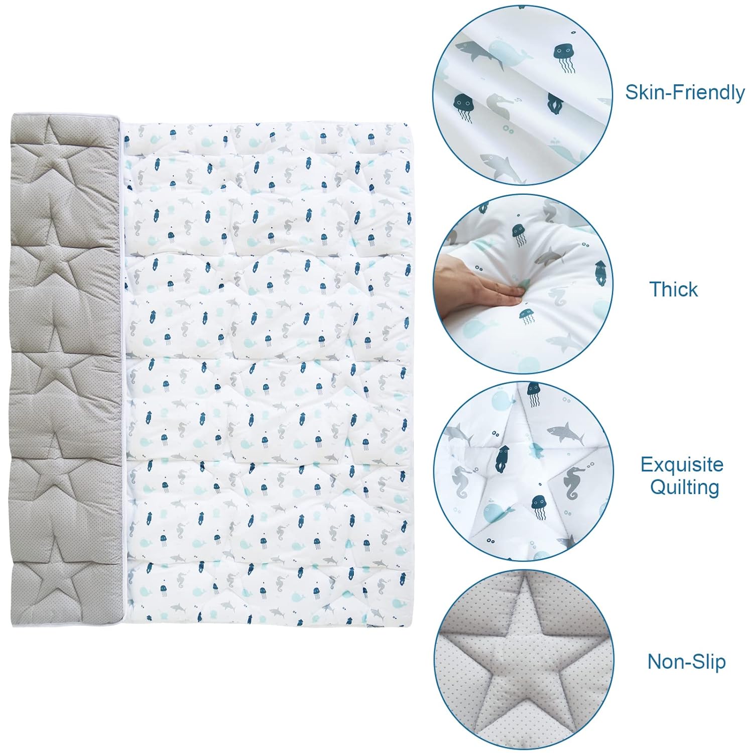 SpringSpirit Non-slip Baby Play Mat Playpen Mat - Thicker Padded Large Soft Foldable Portable Lightweight Indoor Outdoor Activity Mat Kids Christmas Gifts Floor Crawling Tummy Time, White Ocean #TiktokShopSpringGlowUp SpringSpirit Non-slip Baby Play Mat Playpen Mat - Thicker Padded Large Soft Foldable Portable Lightweight Indoor Outdoor Activity Mat Kids Christmas Gifts Floor Crawling Tummy Time, White Ocean #TiktokShopSpringGlowUp