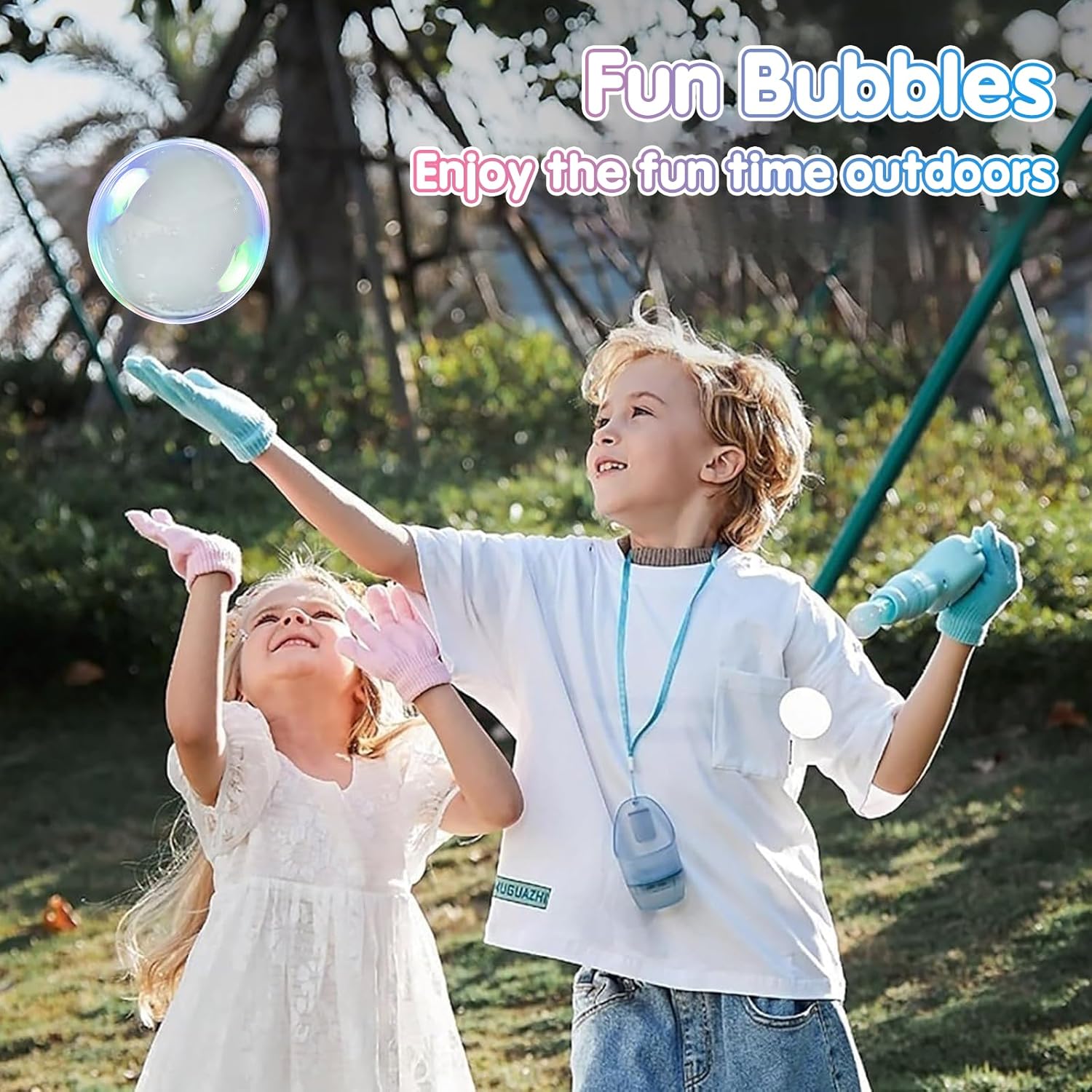 Fog Bubble Machine Rechargeable Automatic Electric Smoke Bubble Machine Magic Smoke Bubble Maker Colorful Lights Music Elastic Bubble Fog Wand Magic Interactive Fog Bubble Maker for Kids Parties Beaches Summer Easter Basket Stuffers with a 70ml Bubble So