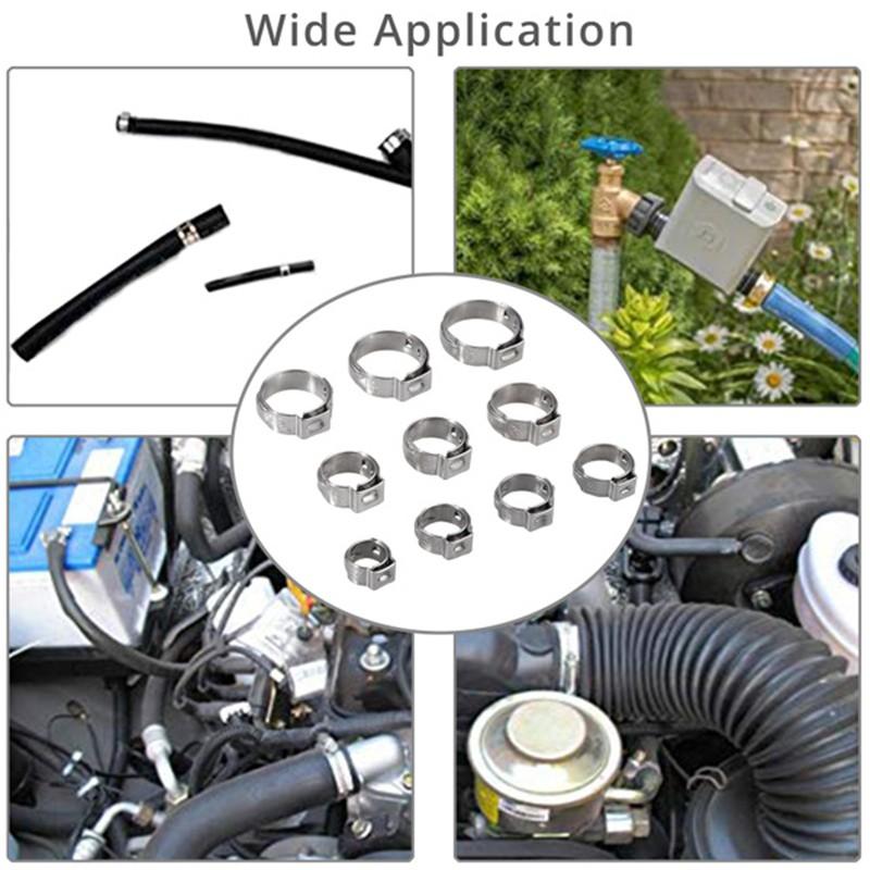 170pcs Single Ear Clamps Set (5.8-21mm) with Clamp Pliers, Soft Tube Clips, Hardware Tool Kit, Ideal for DIY Projects