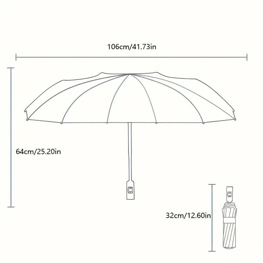 Large Automatic Folding Outdoor Umbrella, Windproof and UV Resistant Business Gift Umbrella, Durable and Compact Design for Rain or Shin