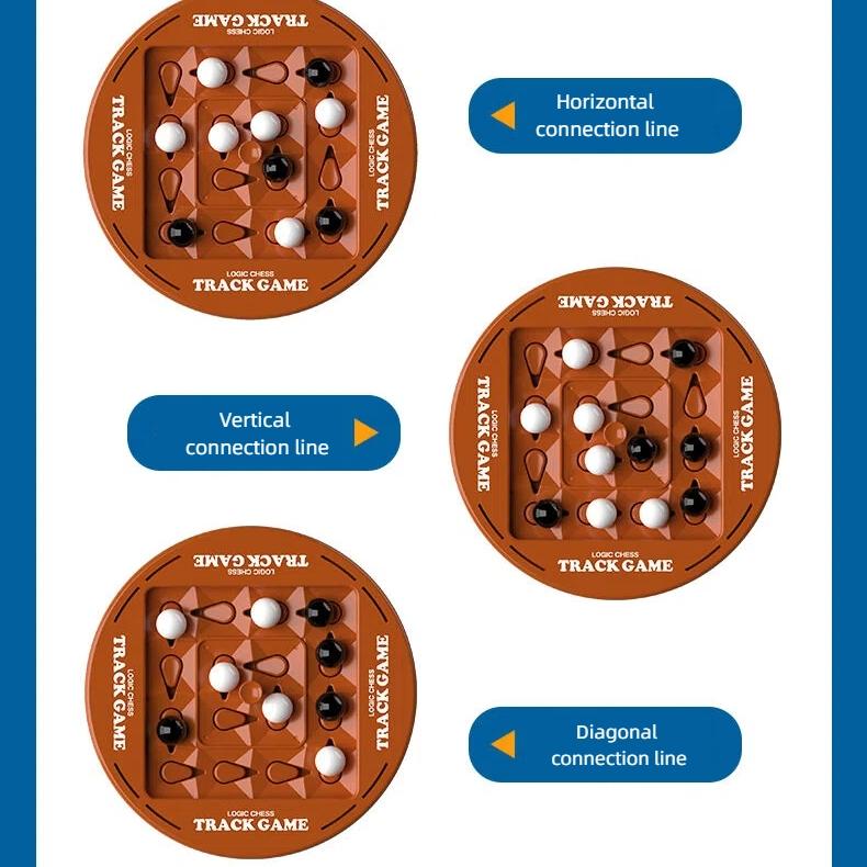 Track Logic Chess Set (16 Pieces), & Go Game for Two Players, Mind Training Board Game, Party Activity Supplies, Holiday Gift, Board Games Night, Strategy Board Games, Tabletop Games