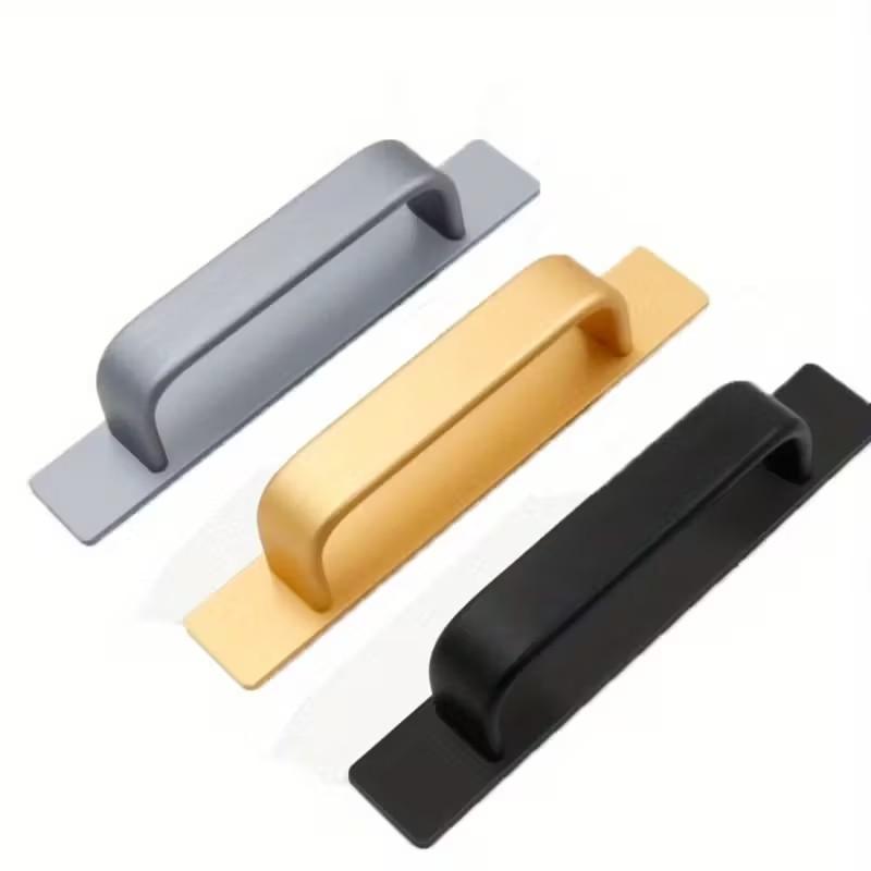 Modern Self-Adhesive Aluminum Alloy Door Handle, Easy-Install for Glass & Sliding Doors, Available in, Silver Color