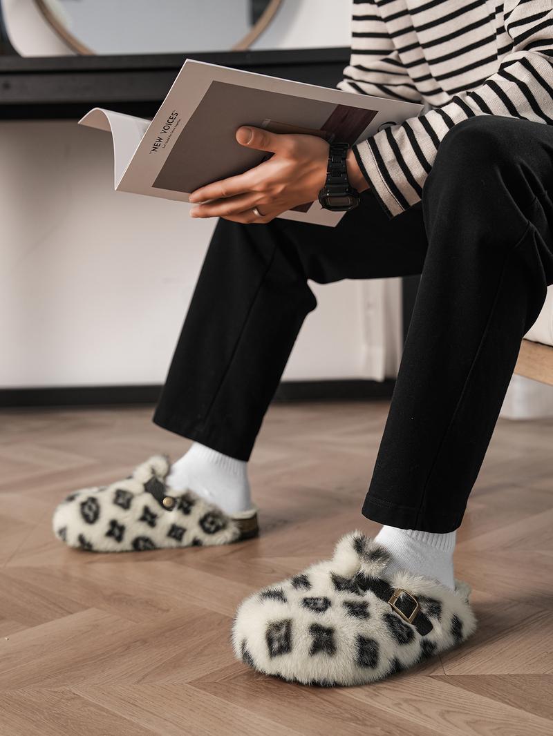 Women Men High-Quality Faux Fur Slippers Indoor, Anti-Slip Warm Outdoor Shoes, Casual Fashion Winter Boots, Perfect Gift Choice