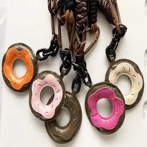 Ladies' Bag Pendants Korean Cartoon Donuts Cute Kawaii Sweet Bag Accessories High-quality Multifunctional Keychains For Girl