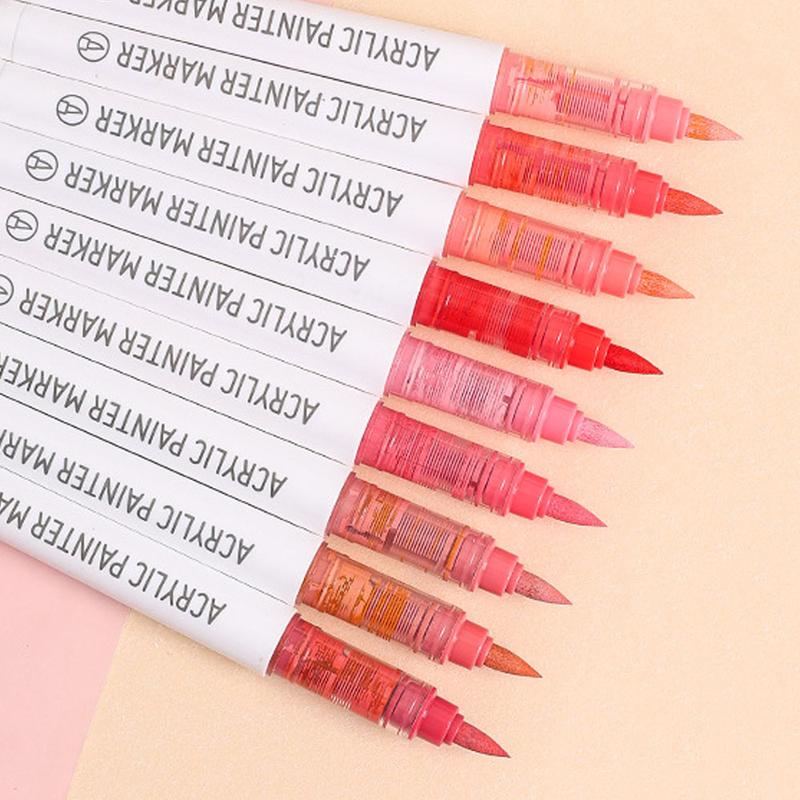 Gradient Color Marker Pen, 9 Counts/set Liquid Acrylic Marker Pen, Student Colored Graffiti Painting Coloring Pen, Art Supplies