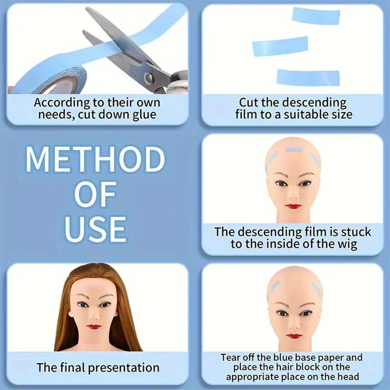 3 Yard 0.8cm Double Sided Wig Tape - Strong Waterproof Adhesive, Transparent, Lace Front Wig Friendly, Easy to Remove, Long-Lasting Hold, Hypoallergenic, Gentle on Skin - Ideal for Wig, Toupee, and Hairpiece Applications