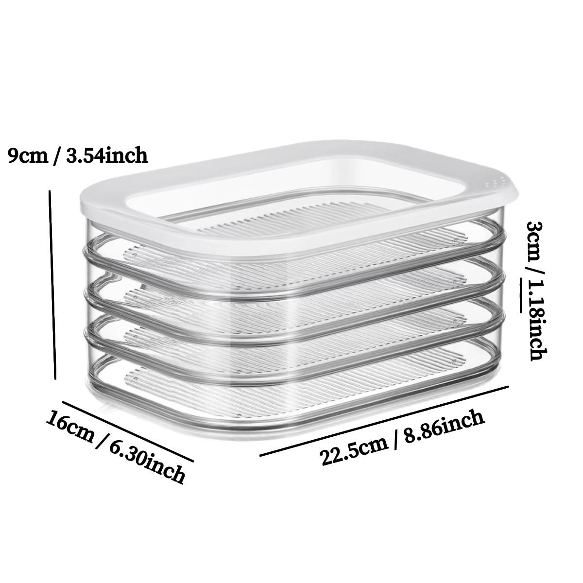 4-Layer Stackable Food Storage Containers, Airtight & Leak-Proof Fridge Organizer. Reusable for fridge and freezer, perfect for meat, cheese, beef rolls, shrimp and more. Practical and stylish kitchen storage accessory.