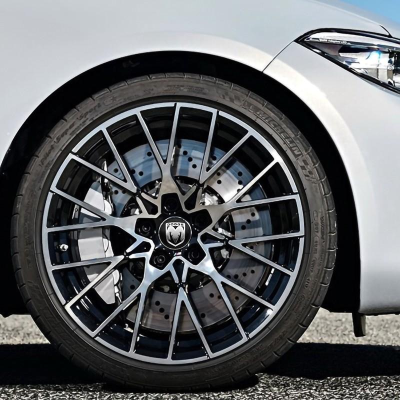 4pcs 56mm Aluminum Dodge Models Car Wheel Hub Center Cap Stickers Emblem Badge Decoration Decals For Dodge Caliber Ram 1500 Caravan Charger Journey Nitro Challenger Auto Styling Accessories