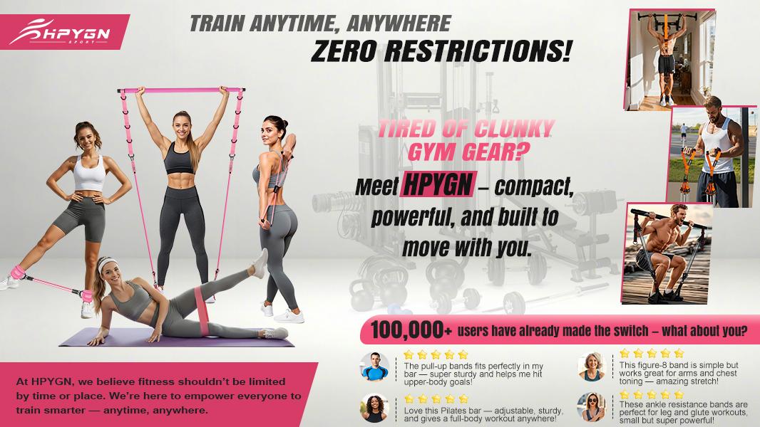 Resistance Bands with Handles - Heavy Duty Fitness Bands for Strength Training, Slim, Yoga, Home Gym Equipment