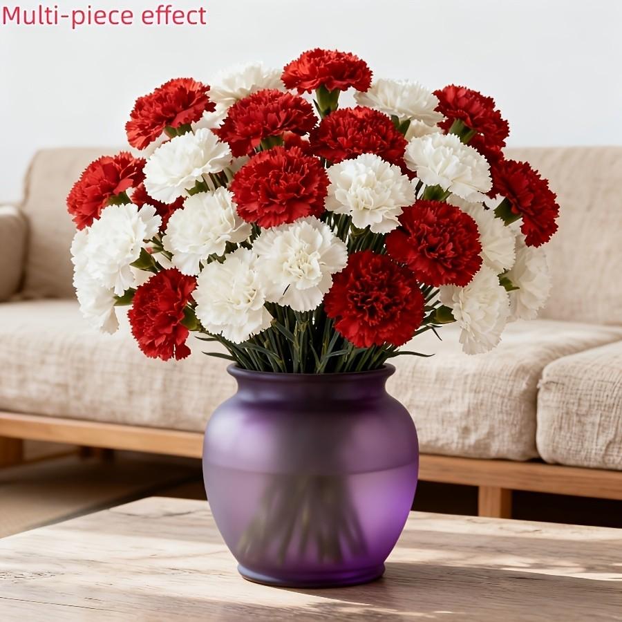 10pcs Artificial Carnations, Plastic & Realistic, for Weddings, Valentine’s, Mother’s Day, Seasonal Decor, Event Planners, Home Stylists