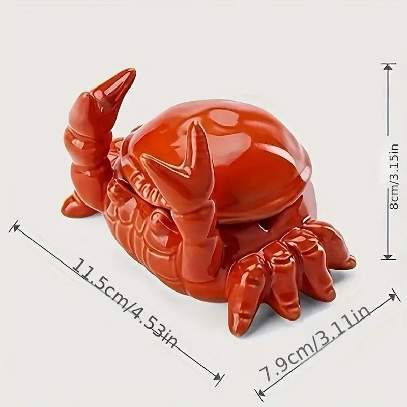Cute Crab Ceramic Tray with Realistic Claw Design, Home Office Bar Desktop Decor, Fun Gift for Father or Boyfriend