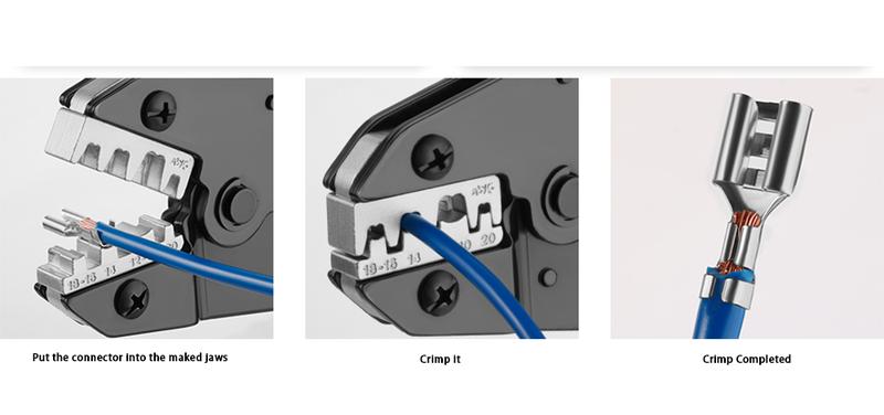 haisstronica Crimping Tool for Non-Insulated Open Barrel Terminals Receptacles,AWG 20-10 Ratchet Wire Crimper Tool,Wire Terminal Crimper HS-5327,Father's Day Gift