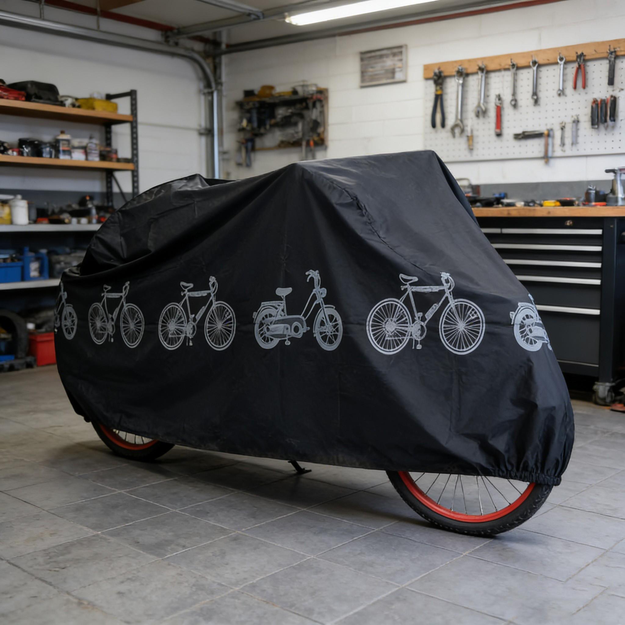 Bicycle & Motorcycle Motorbike Dual Layer Protective Cover Protector, Dustproof, Waterproof, Sunproof, All-Season Outdoor Protection, Fashion Car Accessories