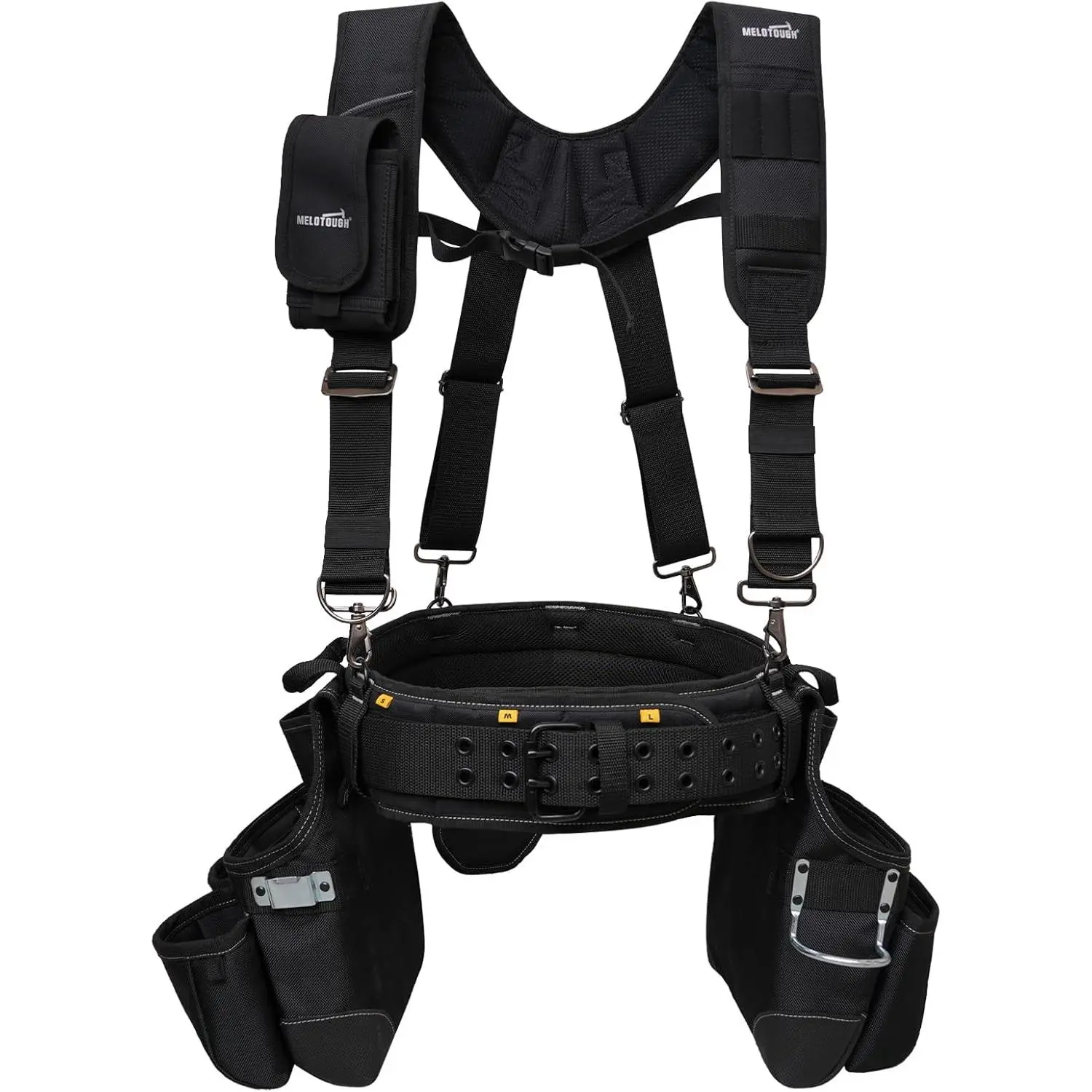 Tool Belt with Suspenders Tool Bag Supenders Framers Comb Apron Tool Belt Construction Tool Builder Duty Carpenter Suspension Rig for Electrician, Roofing,Contractor