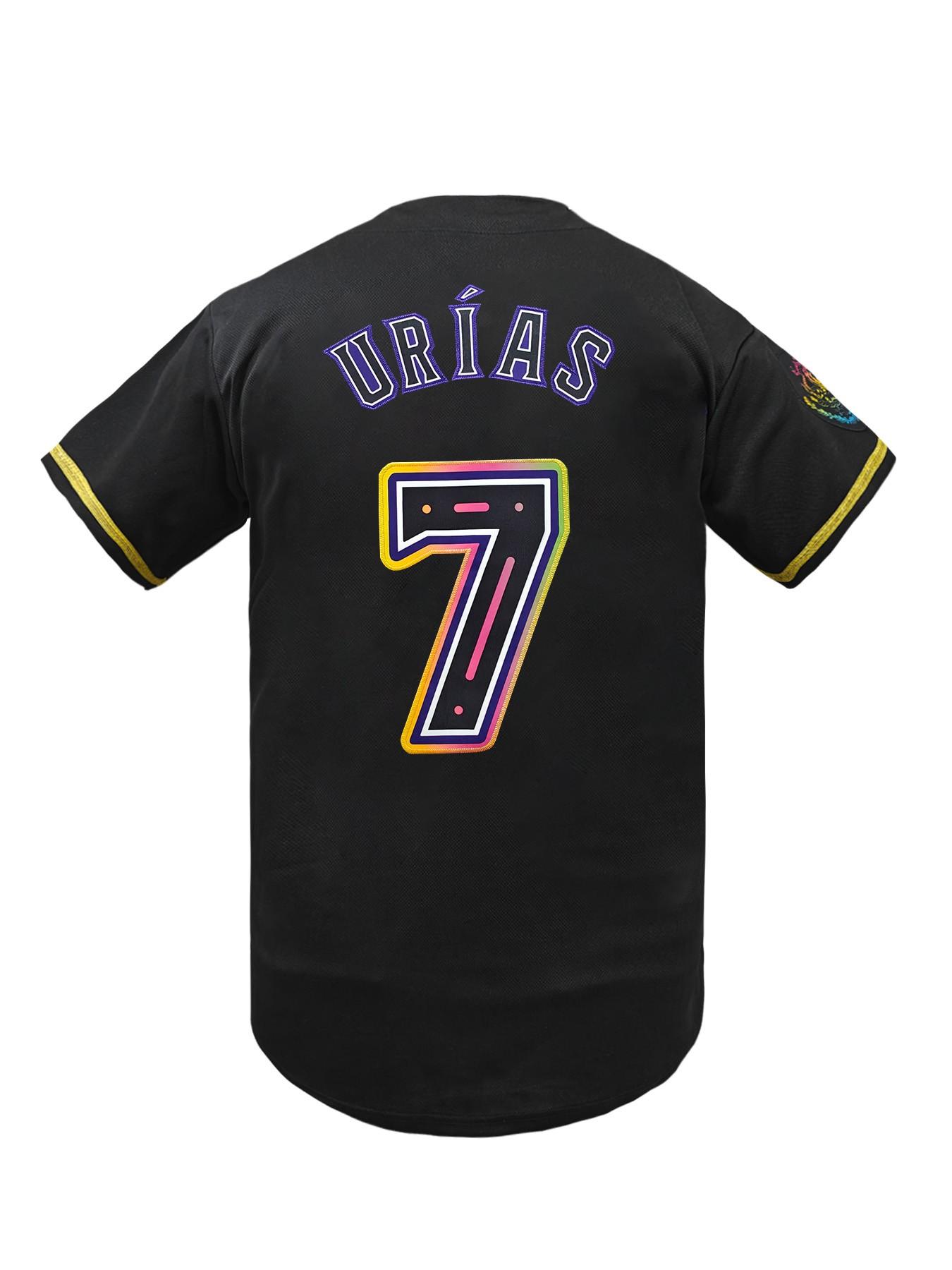 Men's "MEXICO" Embroidered Baseball Lightweight Jersey, V-Neck Loose Fit Breathable Sportswear, Short Sleeve Casual Top for Outdoor Sports & Casual Wear, All Seasons