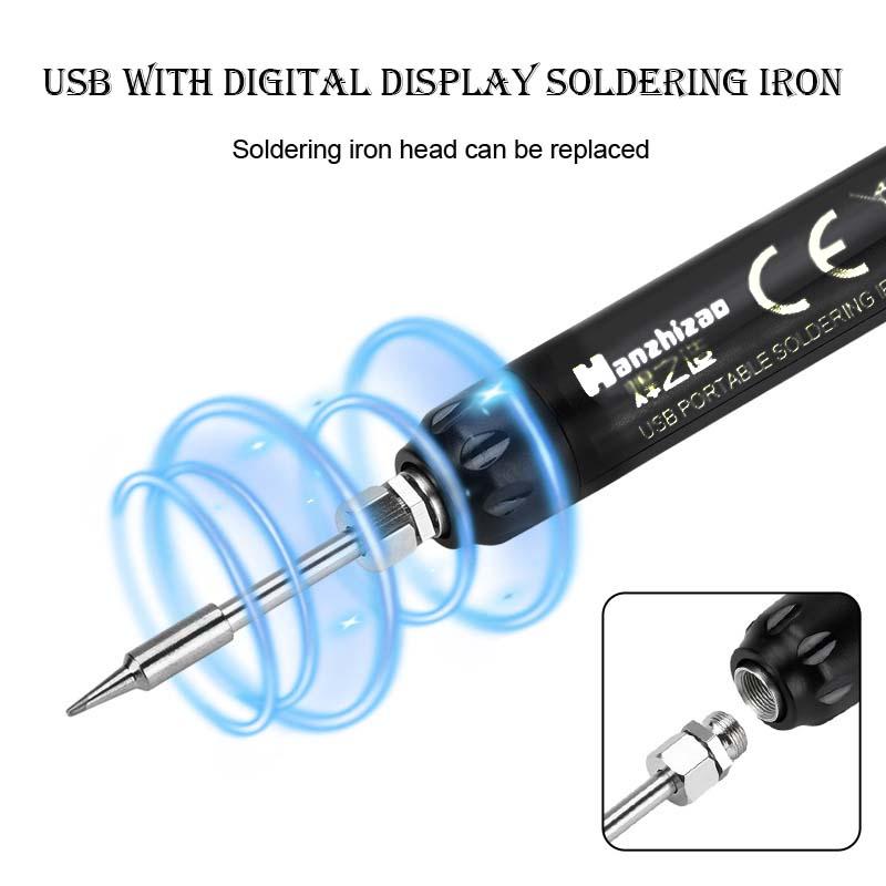 Mini USB Soldering Iron Kit, Portable Home Use, Type-C Interface, 800mah Battery, Adjustable Temperature, Compact Design