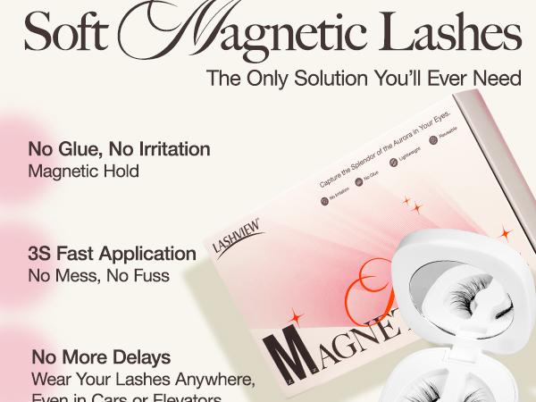 Lashview Soft Magnetic Lash Kit with Applicator No Glue or Eyeliner Needed, Lightweight Natural Makeup Eyelashes Lashview Soft Magnetic Lash Kit with Applicator No Glue or Eyeliner Needed, Lightweight Natural Makeup Eyelashes